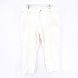 DAMAGED INC International Concepts Skinny Leg Regular Fit Capri White Jeans -16-